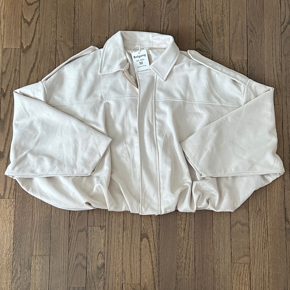 NWT Zara Vibes Cream Oversized Jacket